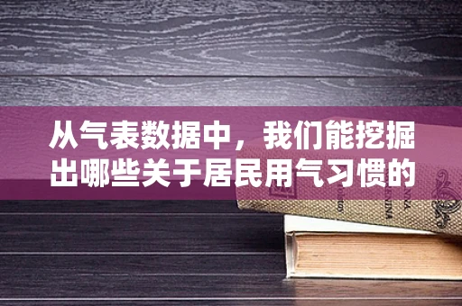 从气表数据中，我们能挖掘出哪些关于居民用气习惯的秘密？