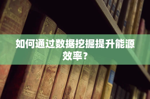 如何通过数据挖掘提升能源效率？