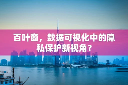 百叶窗，数据可视化中的隐私保护新视角？