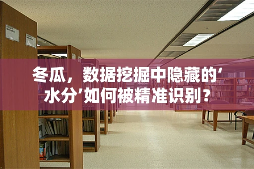 冬瓜，数据挖掘中隐藏的‘水分’如何被精准识别？