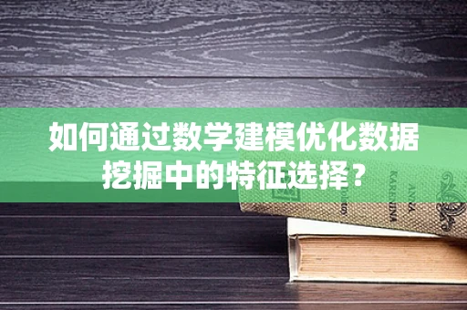 如何通过数学建模优化数据挖掘中的特征选择？