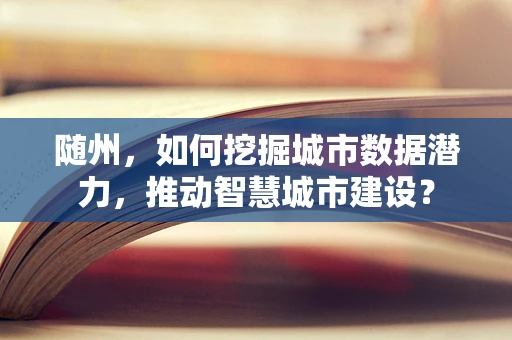 随州，如何挖掘城市数据潜力，推动智慧城市建设？