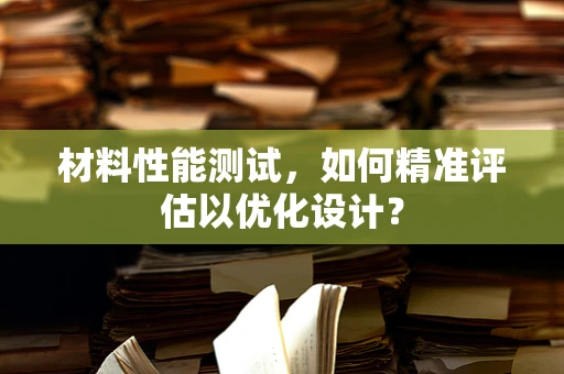 材料性能测试，如何精准评估以优化设计？