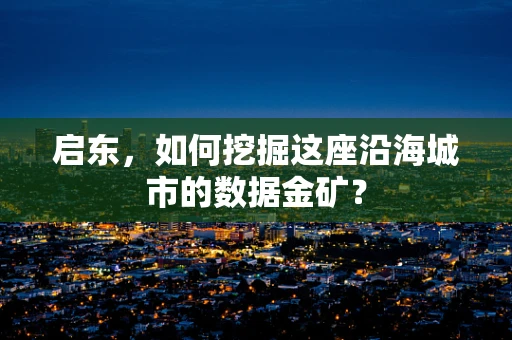 启东，如何挖掘这座沿海城市的数据金矿？